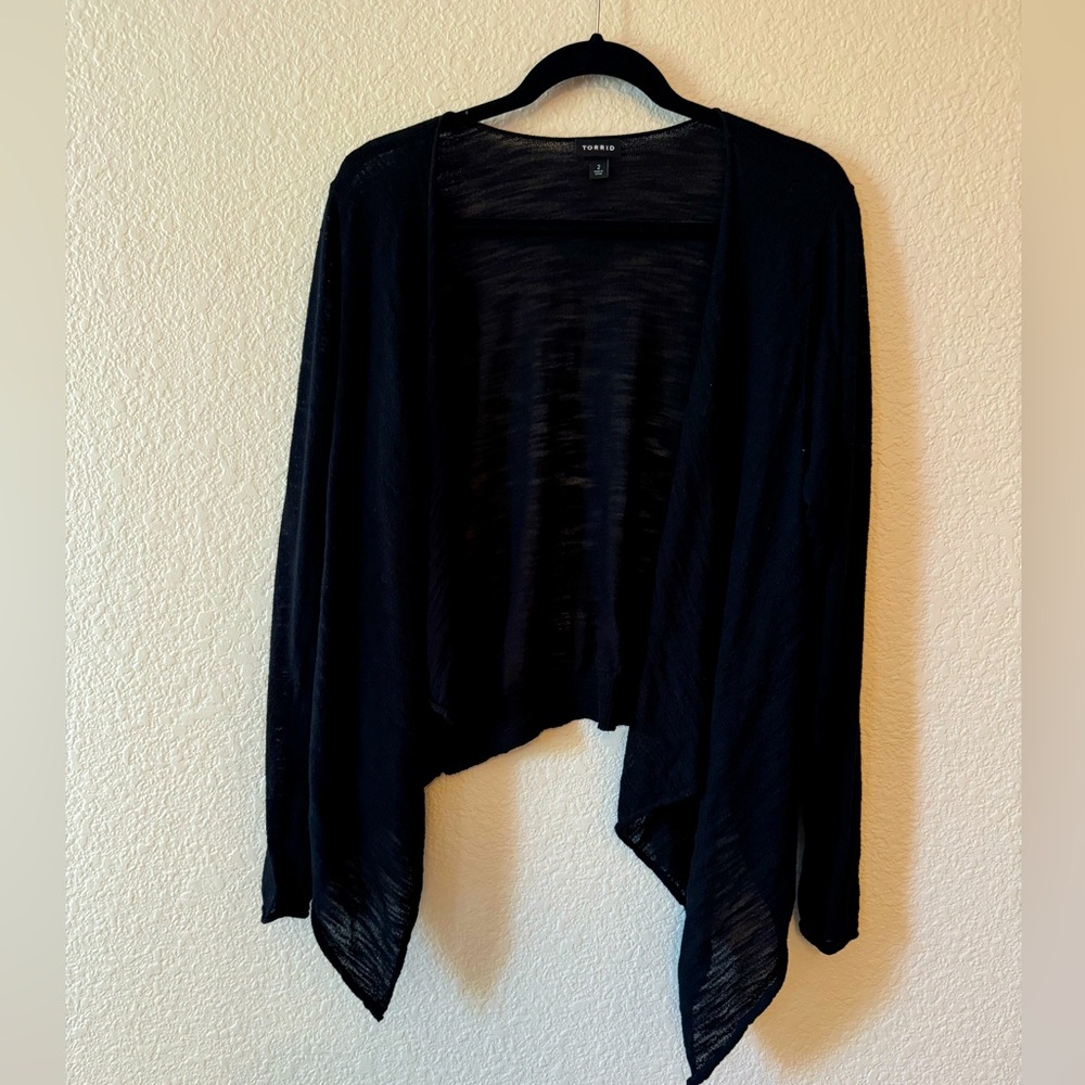 Torrid plus size black cardigan/cover up size 2